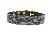 Dark Grey Camouflage Printed Waterproof Biothane Dog Collar