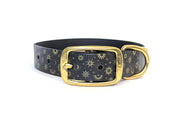 Gold Stars Printed Waterproof Biothane Dog Collar/collared creatures