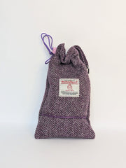 Collared Creatures Magenta & Grey Herringbone Harris Tweed Dog Trat Bag