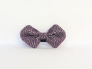 Collared Creatures Magenta & Grey Herringbone Harris Tweed Dog Bow Tie