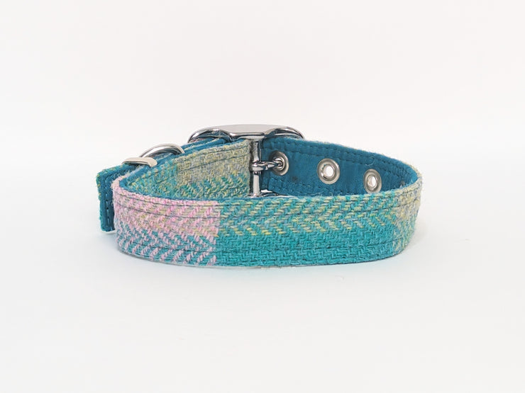 Summer Herringbone-Buckle Fastening Luxury Harris Tweed Dog Collar