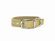 Pear Green -Buckle Fastening Luxury Harris Tweed Dog Collar/collared creatures