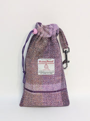 Pretty Pink Block Herringbone Check - Buckle Fastening Luxury Harris Tweed Dog Collar