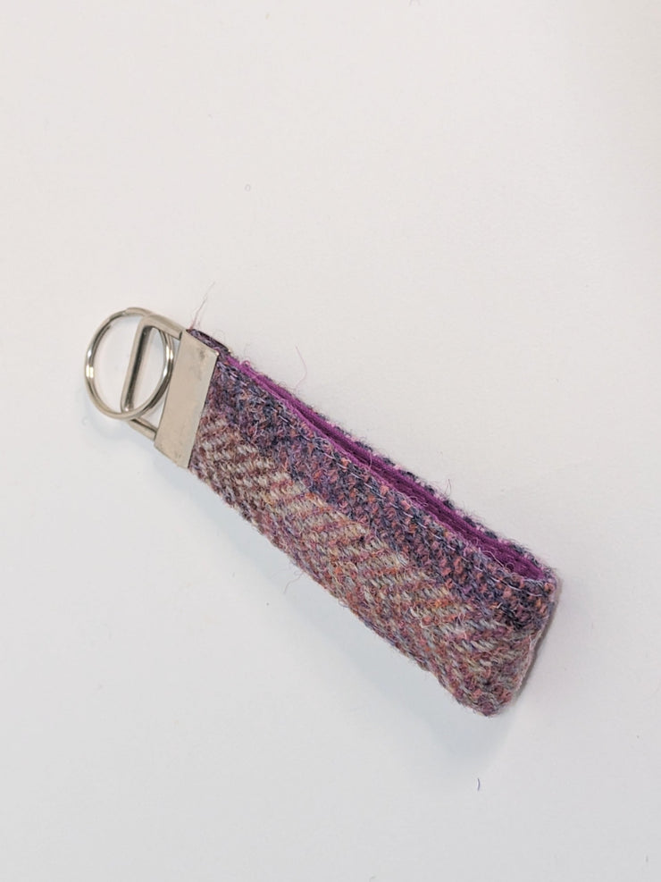 Pretty Pink Block Herringbone Check Harris Tweed Dog Collar