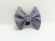 Lavender Block Check -Buckle Fastening Luxury Harris Tweed Dog Collar