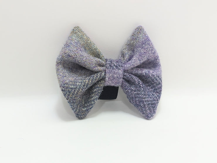 Lavender Block Check -Buckle Fastening Luxury Harris Tweed Dog Collar