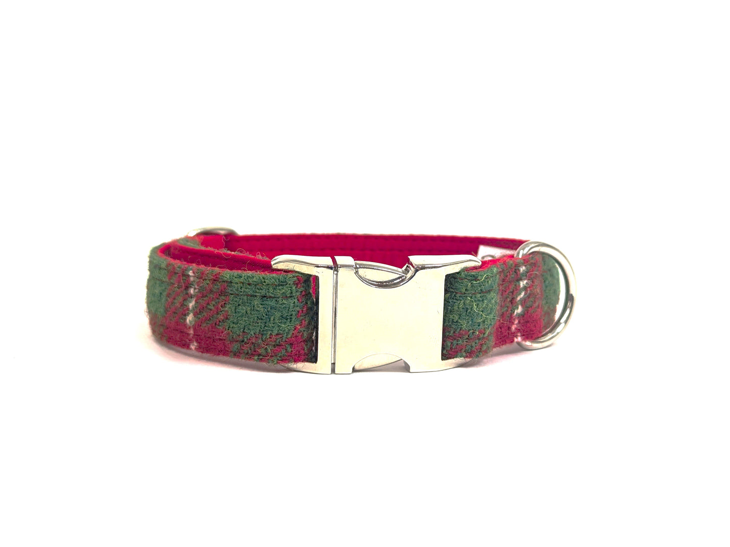 Christmas Check Harris Tweed Dog Collar/collared creatures