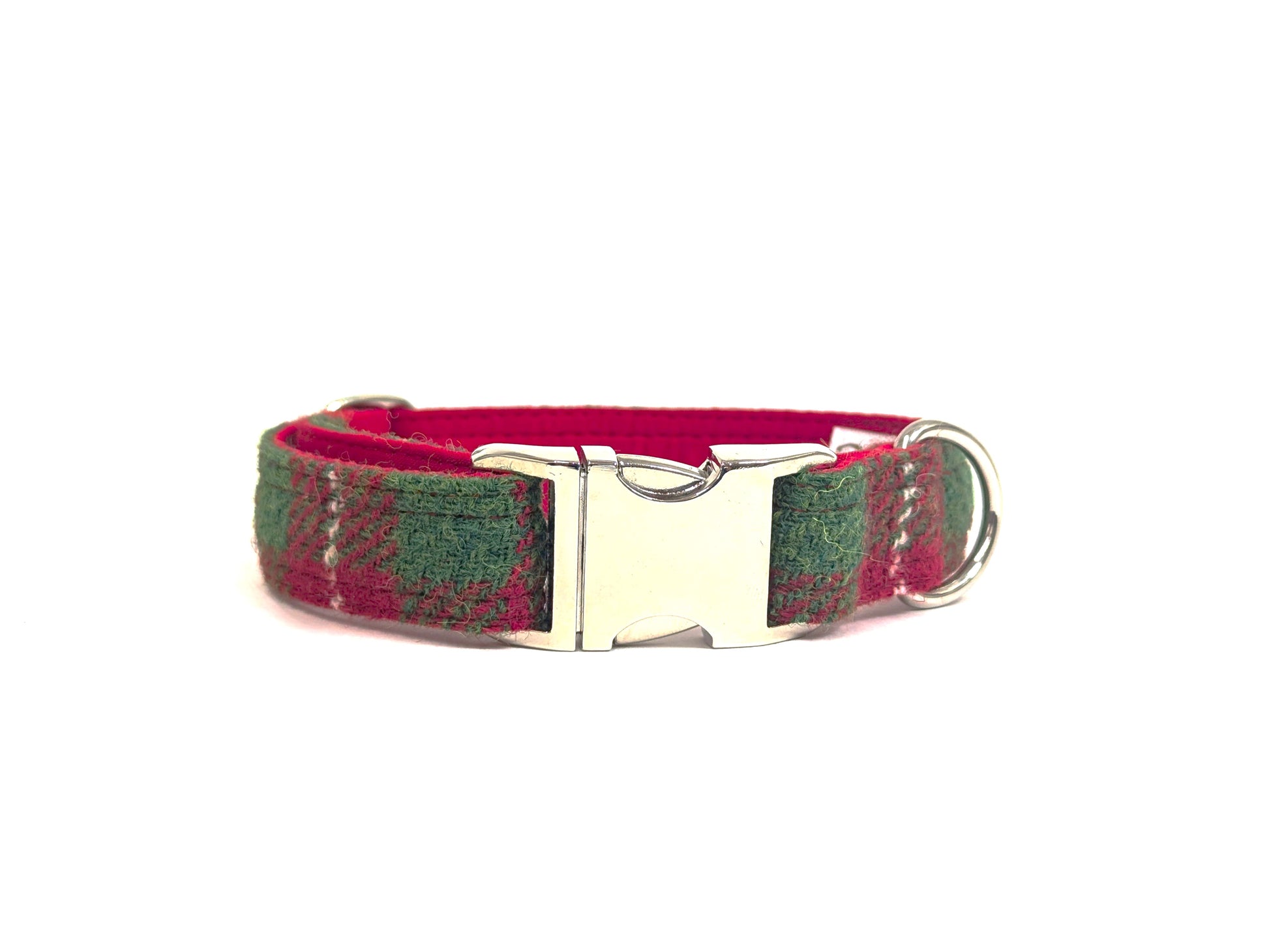 Christmas Check Harris Tweed Dog Collar/collared creatures