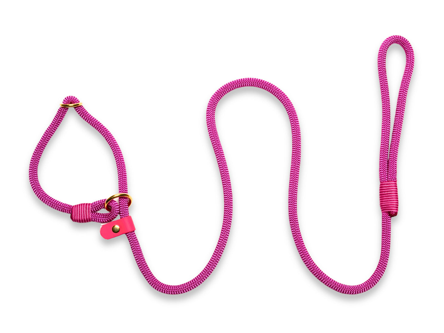 Collared Creatures, Passion Pink Handmade Rope Slip or Clip lead. Handmade in the UK. Quality & Durable Rope Leash for Dogs.