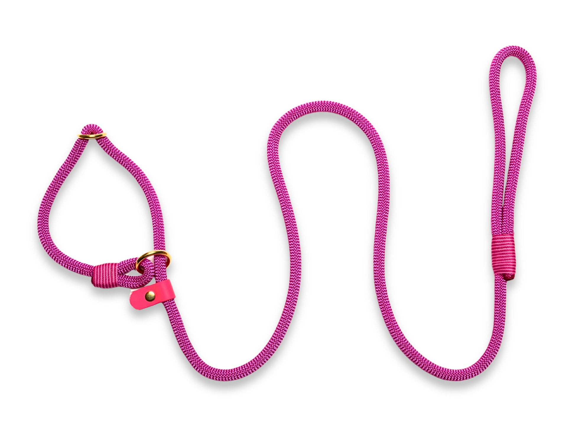 Collared Creatures, Passion Pink Handmade Rope Slip or Clip lead. Handmade in the UK. Quality & Durable Rope Leash for Dogs.