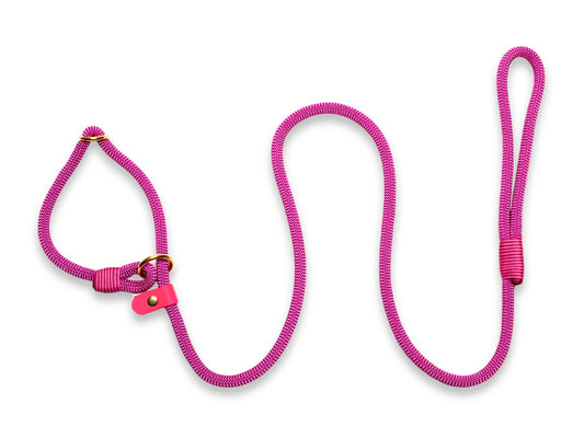 Collared Creatures, Passion Pink Handmade Rope Slip or Clip lead. Handmade in the UK. Quality & Durable Rope Leash for Dogs.