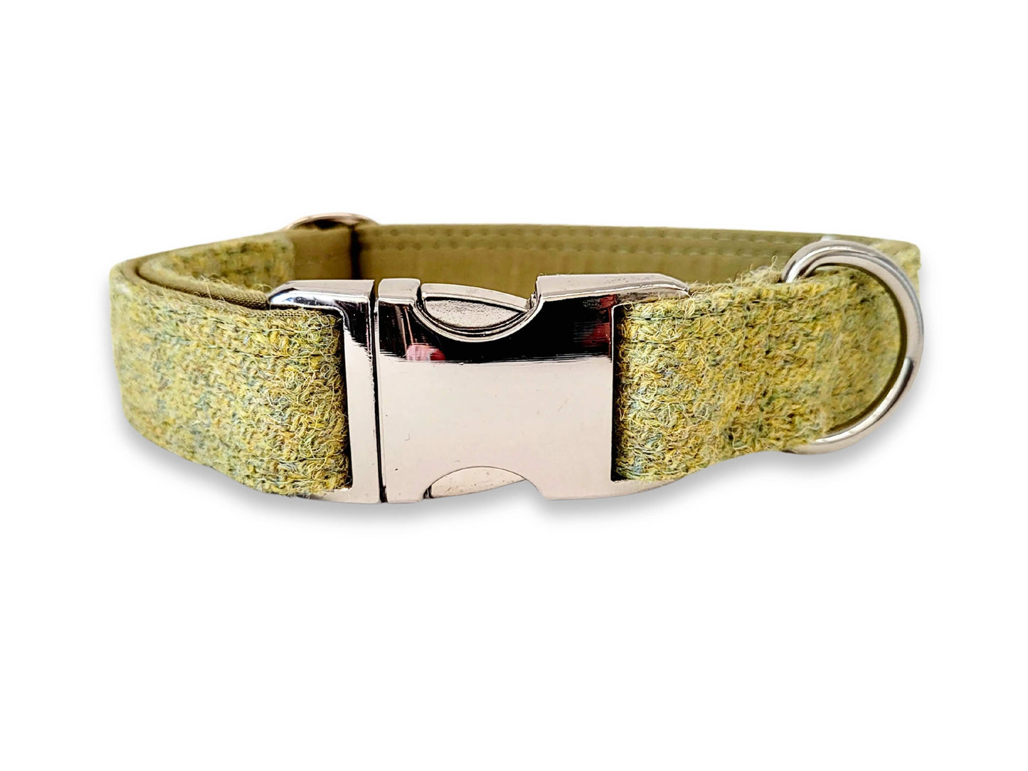 Pear Green Luxury Harris Tweed Dog Collar by Collared Creatures - Luxury Handmade Cool Dog Collar, Durable & Stylish, Available in Multiple Sizes
