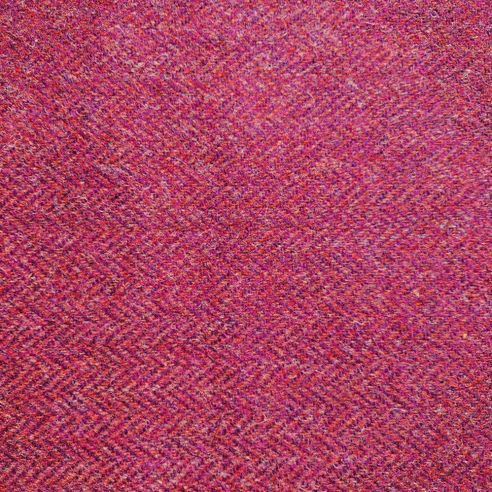 Raspberry & Coral Herringbone - Buckle Fastening Luxury Harris Tweed Dog Collar