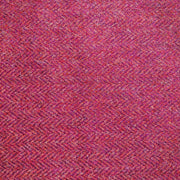 Raspberry & Coral Herringbone-Buckle Fastening Luxury Harris Tweed Dog Collar