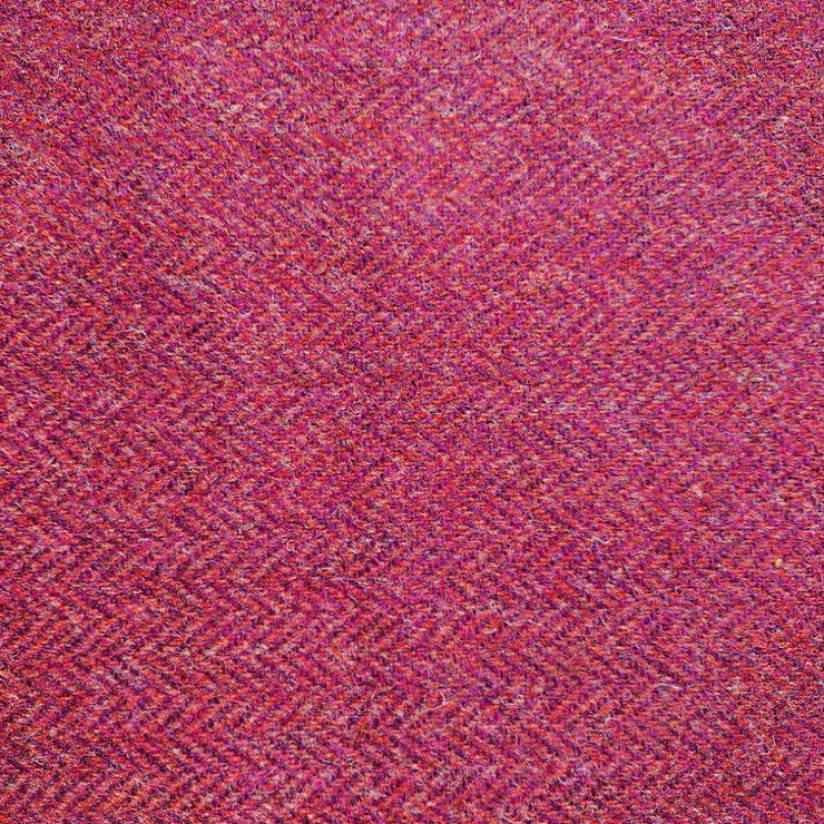 Raspberry & Coral Herringbone-Buckle Fastening Luxury Harris Tweed Dog Collar