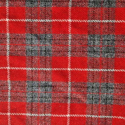 Red & Grey Check Harris Tweed Luxury Dog Collar