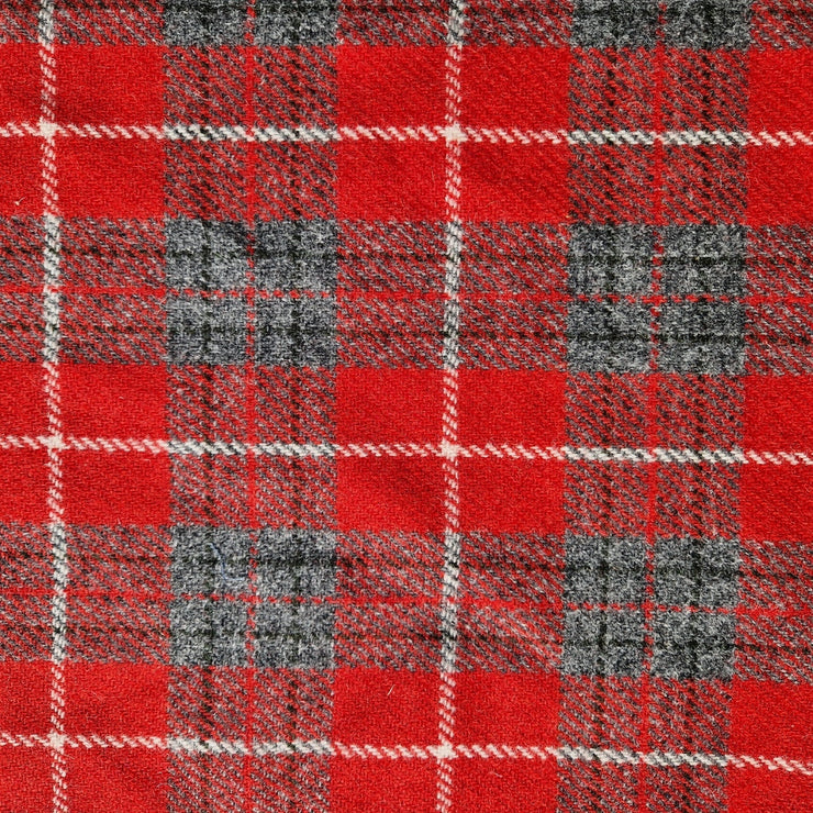Red & Grey Check Buckle Fastening Luxury Harris Tweed Dog Collar
