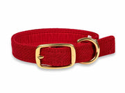 Simply Red Luxury Harris Tweed Dog Collar by Collared Creatures - Vibrant Red Luxury Handmade Tweed Dog Collar with Buckle, Genuine Harris Tweed, Available in Multiple Sizes