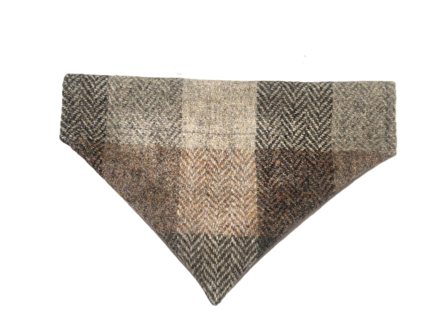 Stone Check Luxury Harris Tweed Dog Bandana