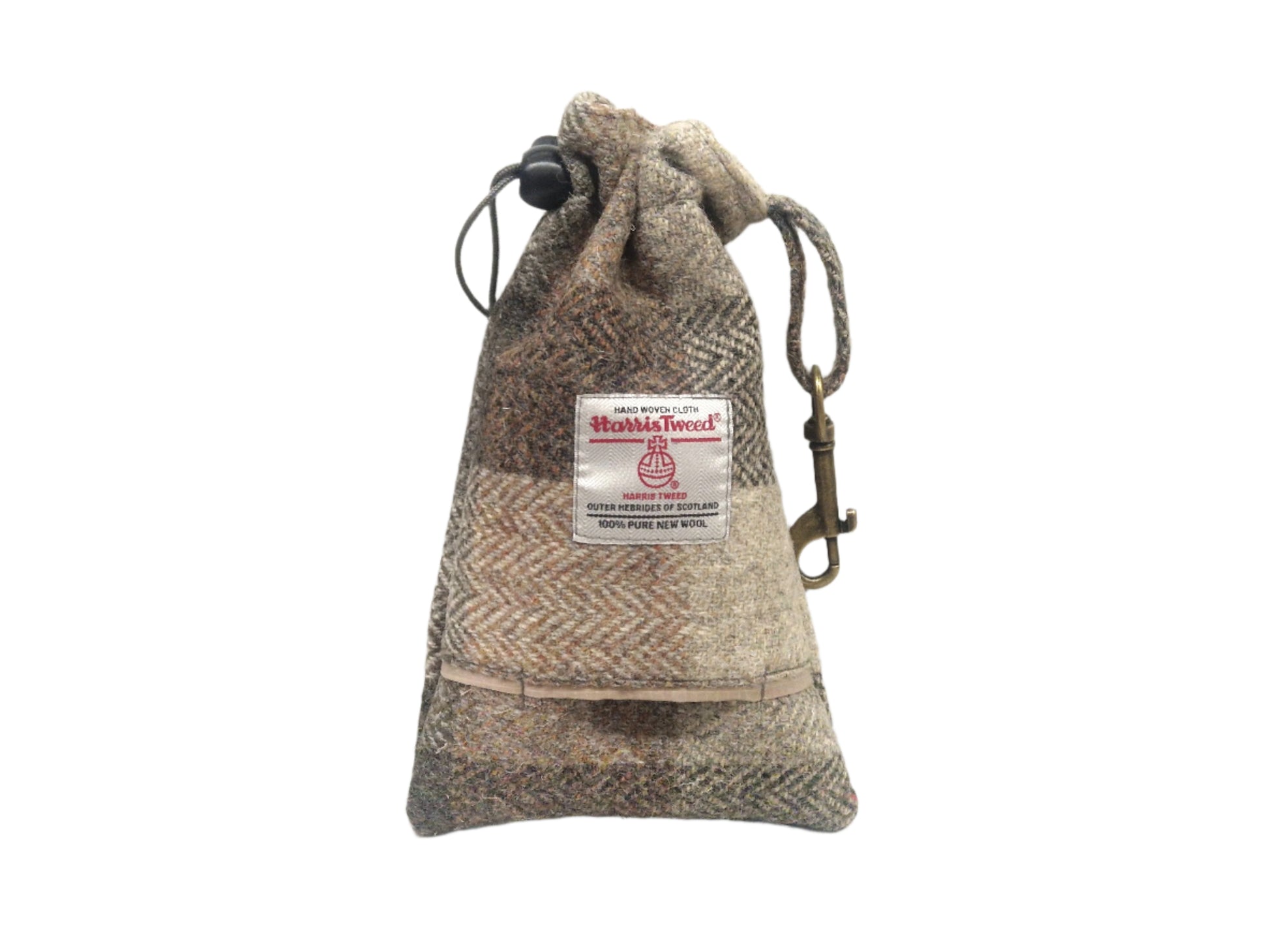 Stone Check Treat Bag With Built-In Poop Bag Dispenser