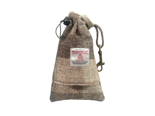Stone Check Treat Bag With Built-In Poop Bag Dispenser