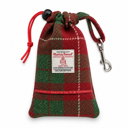 Christmas Green Check Amor Tweed Dog Collar