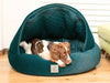 Teal Quilted Velour Deluxe Comfort Cocoon Dog Bed 40% OFF
