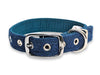 Teal Herringbone - Buckle Fastening Luxury Harris Tweed Dog Collar