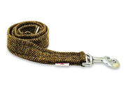 Totally Traditional Herringbone Luxury Harris Tweed Dog Lead Handmade by Collared Creatures in Britain. Traditional Heritage Designer Harris Tweed Dog Leash. Pair With a Matching Harris Tweed Dog Collar.