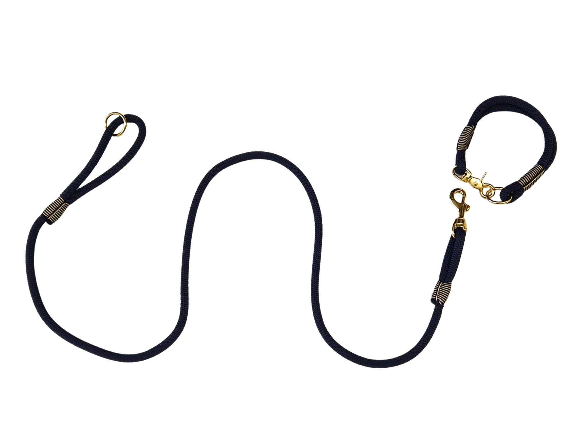 Navy Blue Handmade Rope Dog Collar with whipping /collared creatures