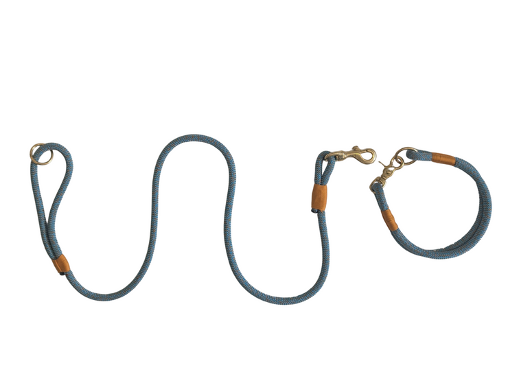 Turqouise & Fox Orange Handmade Rope Dog Collar with whipping