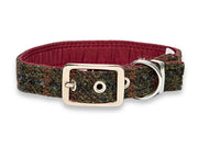 Luxury Harris Tweed Dog Collar by Collared Creatures - Winter Woodland Design, Luxury Bespoke Harris Tweed Buckle Dog Collar, Hard Wearing & Stylish, Available in Multiple Sizes