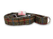 Collared Creatures Winter Woodland Check Harris Tweed Dog Lead. Designer, Hard Wearing, Quality Harris Tweed Dog Leash Made in the UK.