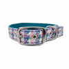 Wisteria Houndstooth - Buckle Fastening Luxury Harris Tweed Dog Collar
