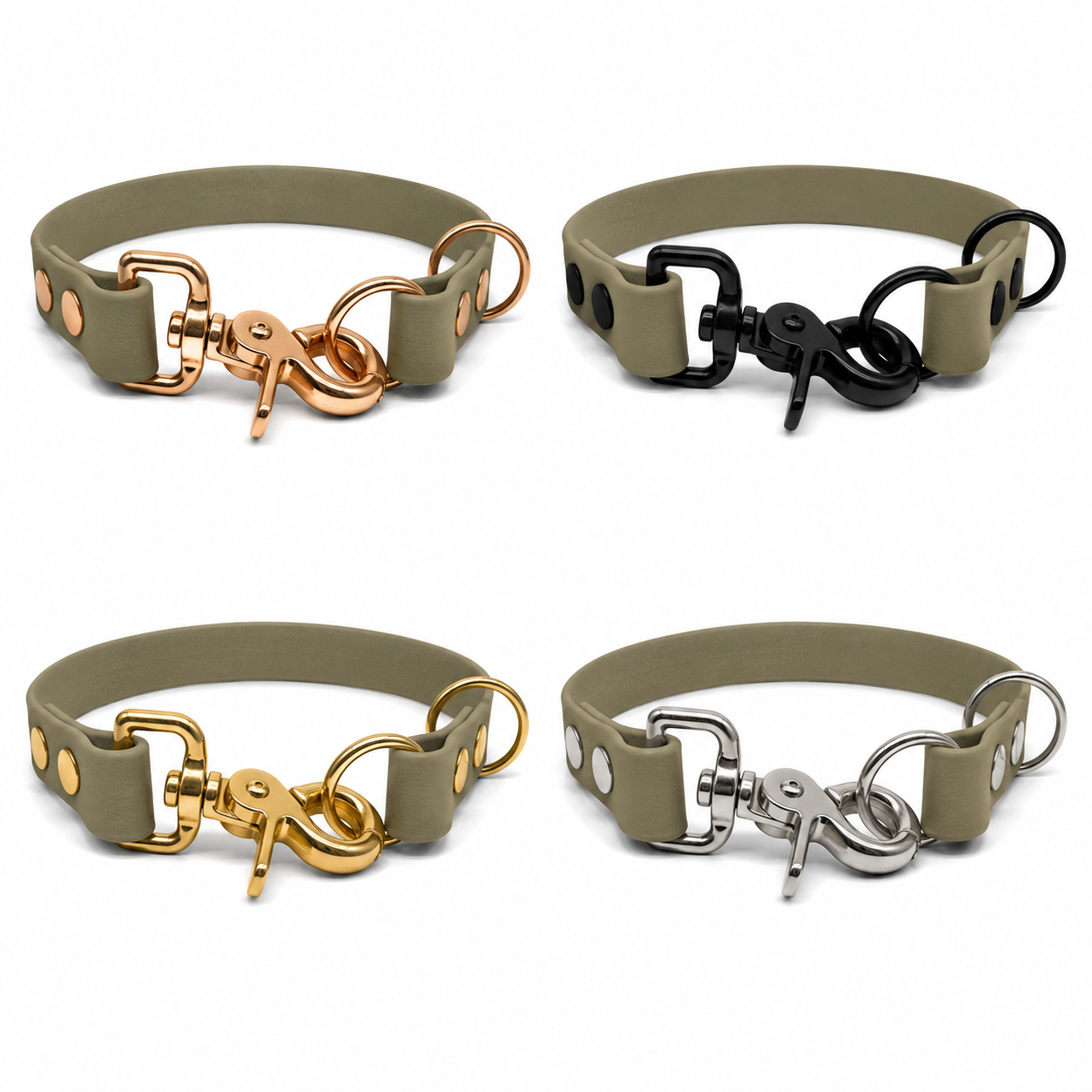 Olive Waterproof Biothane Slip Dog Collar