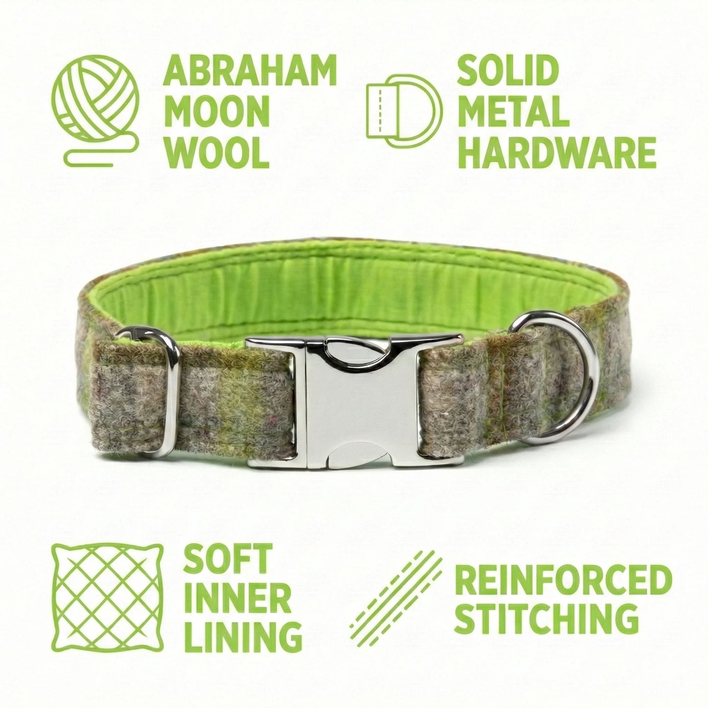 Abraham Moon Bibury-Lichen Luxury Dog Collar - Collared Creatures LTD