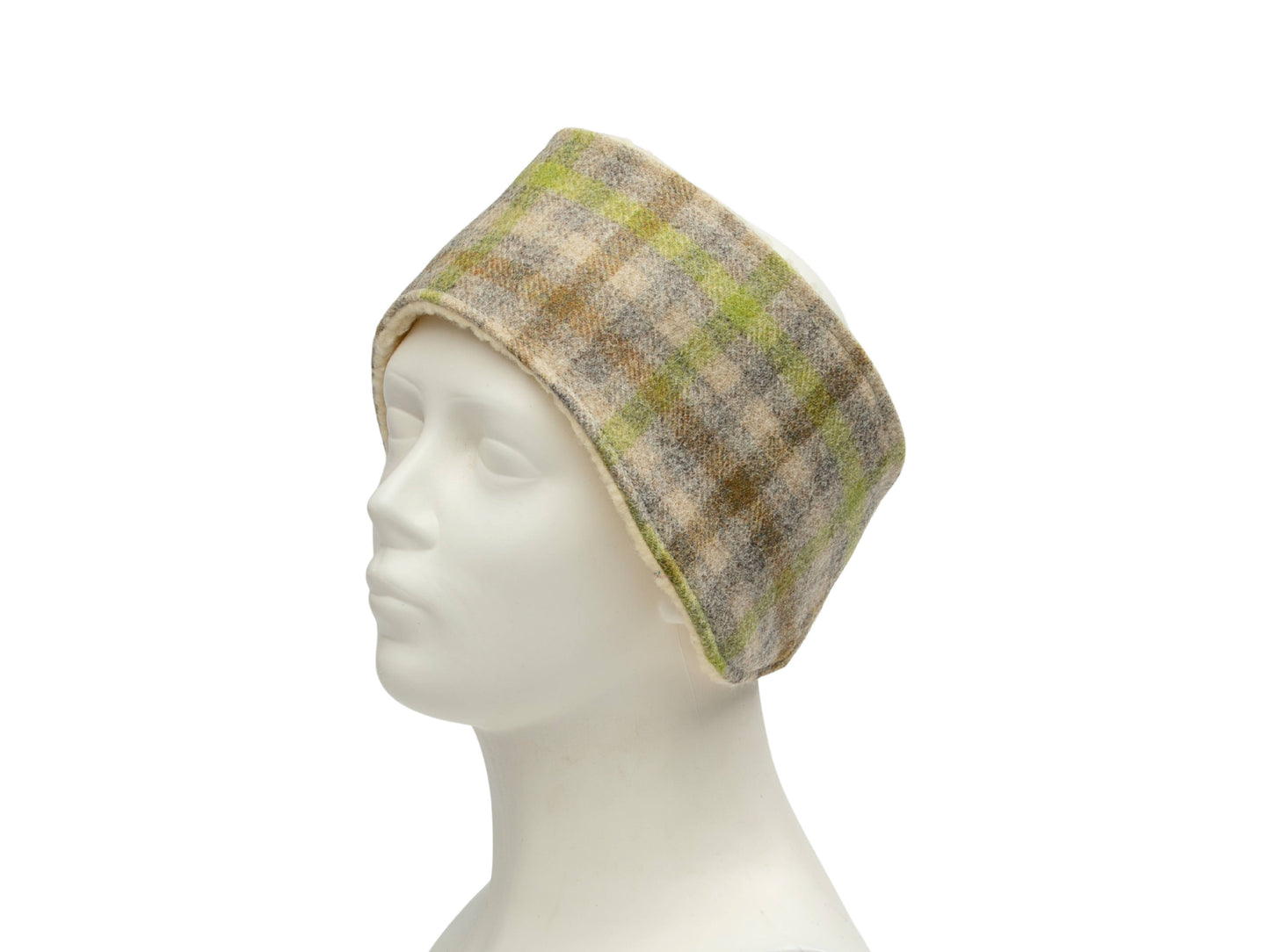 Abraham Moon Bibury Lichen green tweed ladies headband