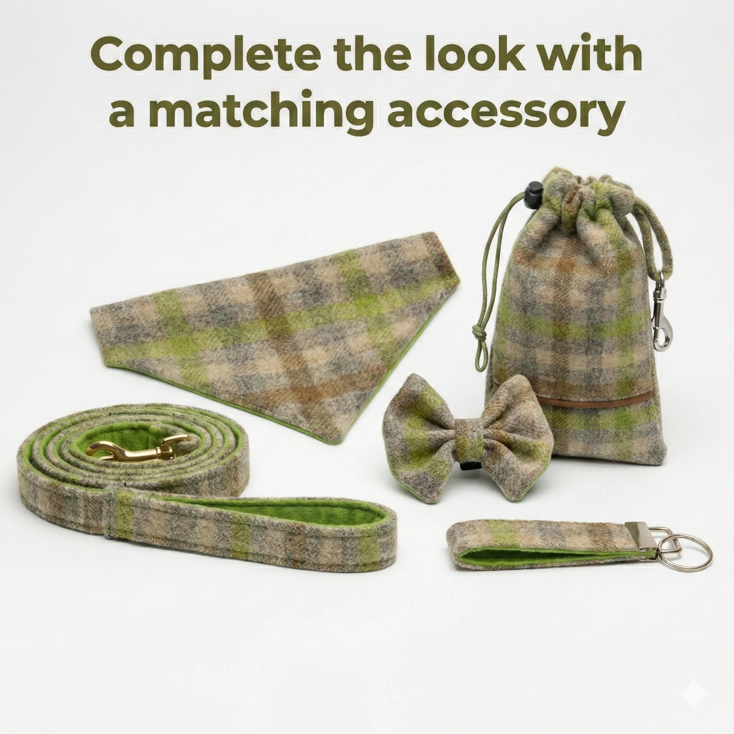 Bibury Lichen - Buckle Fastening Luxury Abraham Moon Tweed Dog Collar - Collared Creatures LTD