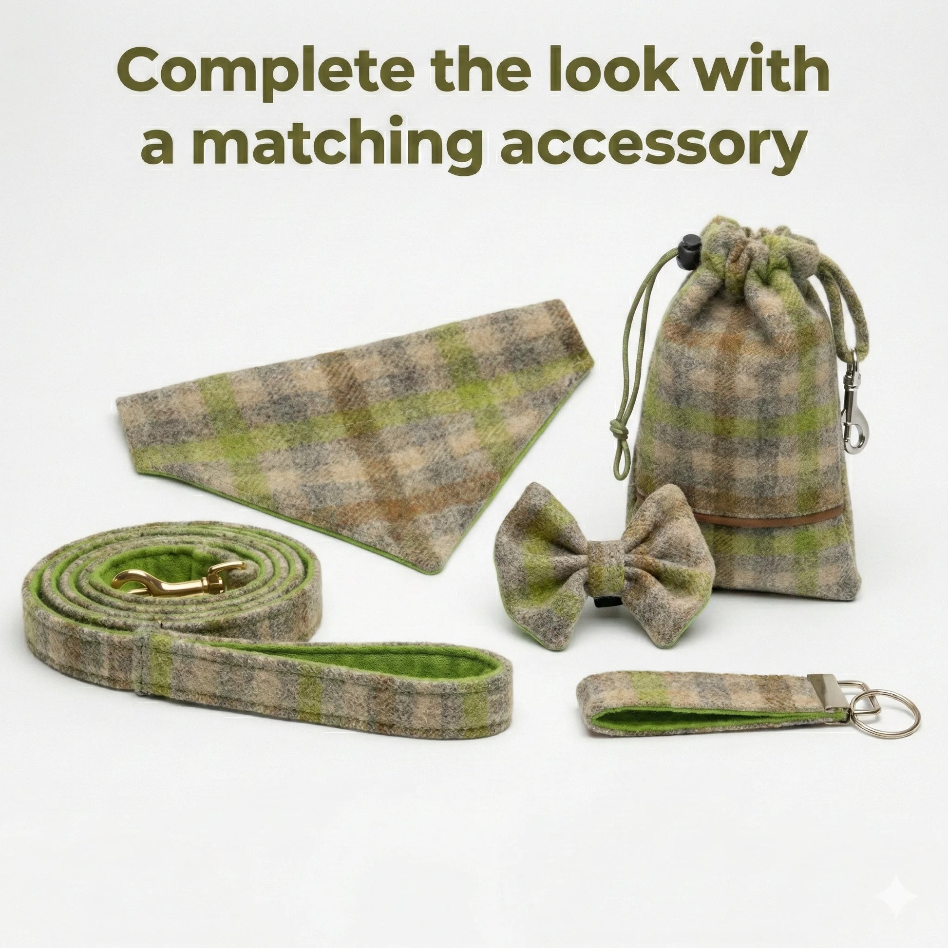 Bibury Lichen - Buckle Fastening Luxury Abraham Moon Tweed Dog Collar - Collared Creatures LTD