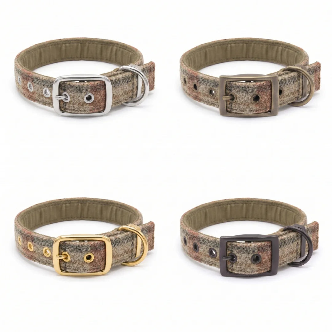 Glen Coe Terracotta - Buckle Fastening Luxury Abraham Moon Tweed Dog Collar