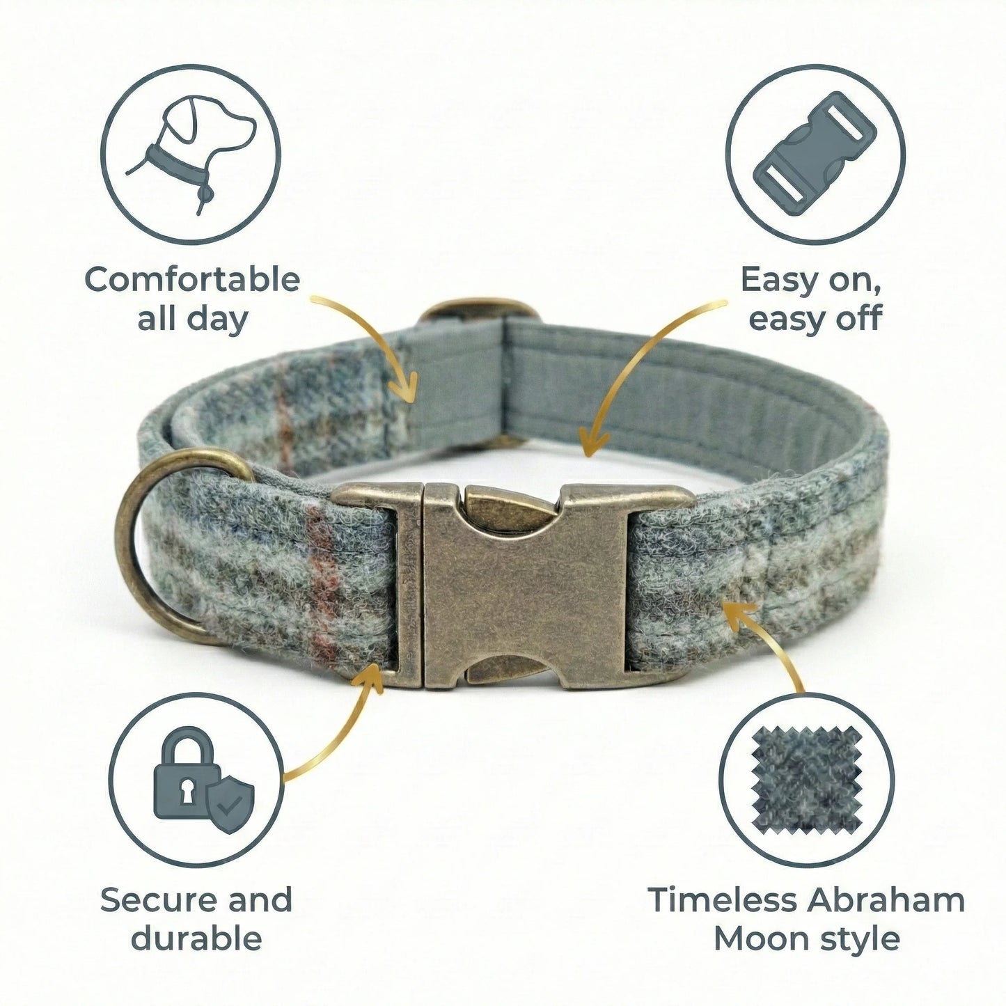 Abraham Moon Huntingtower Celestial Luxury Dog Collar - Collared Creatures LTD