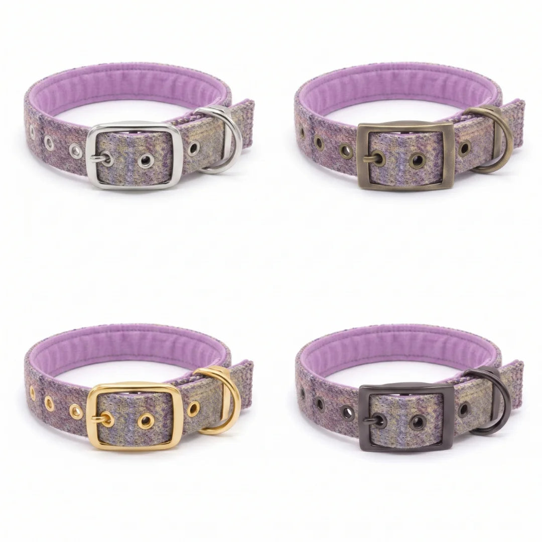 Kincraig Heather - Buckle Fastening Luxury Abraham Moon Tweed Dog Collar