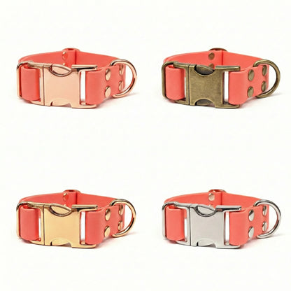 Coral Waterproof Biothane Metal Clasp Dog Collar