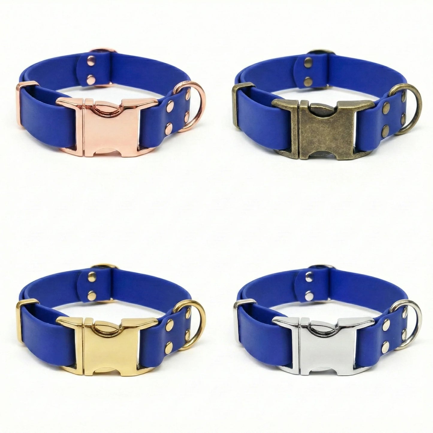 Electric Blue Waterproof Biothane Metal Clasp Dog Collar