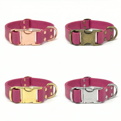 Magenta Waterproof Biothane Metal Clasp Dog Collar - Collared Creatures LTD