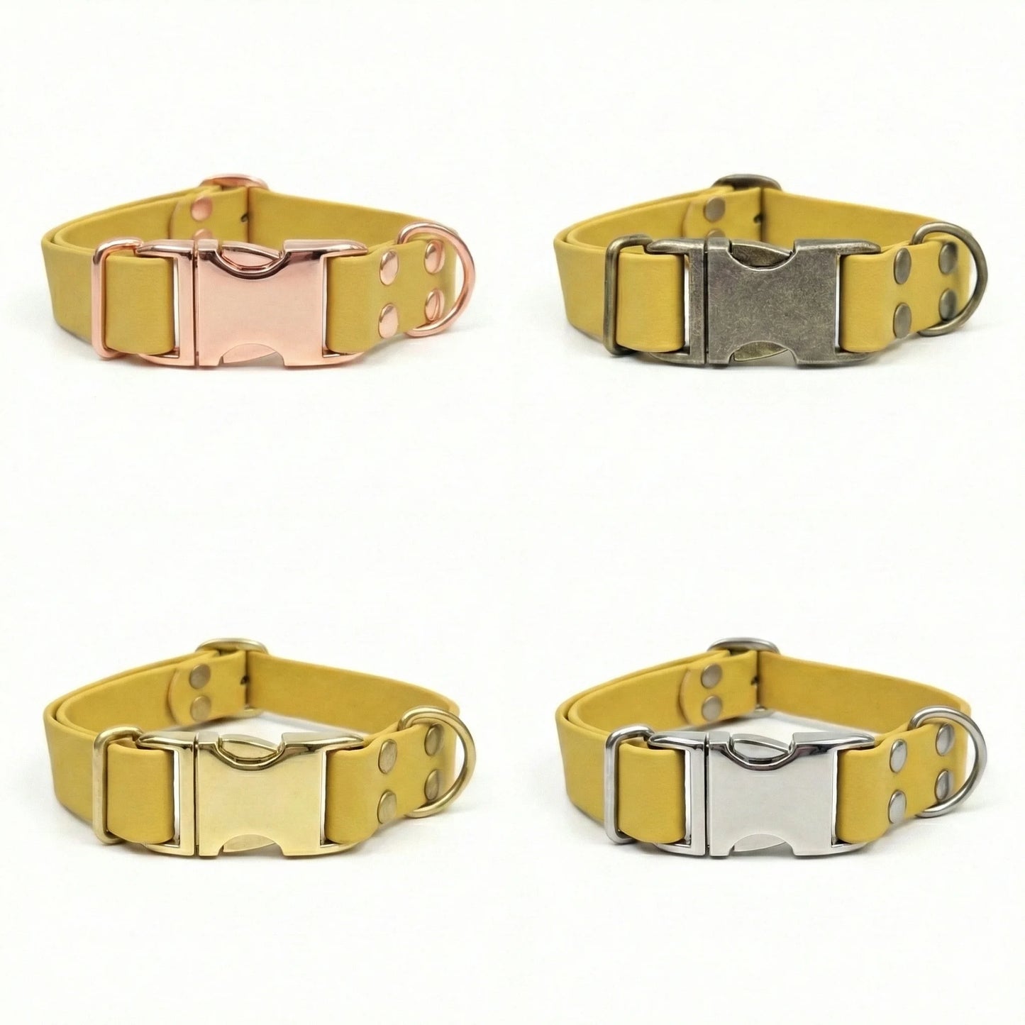 Mosterd Waterdichte Biothane Metalen Gesp Halsband