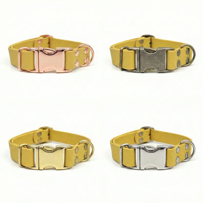 Mosterd Waterdichte Biothane Metalen Gesp Halsband