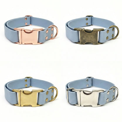 Pastel Blue Waterproof Biothane Metal Clasp Dog Collar
