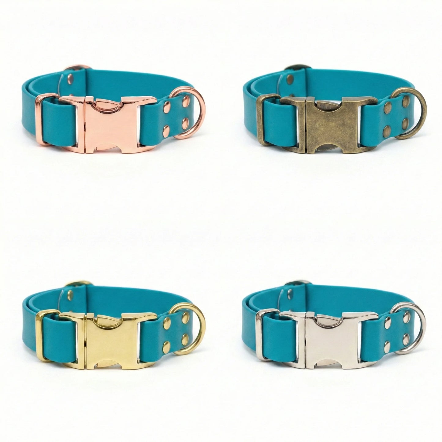 Teal Waterproof Biothane Metal Clasp Dog Collar