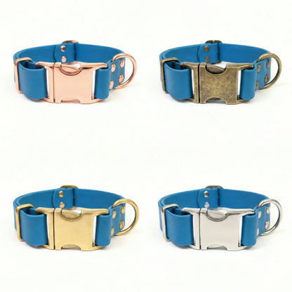 Turquoise Waterproof Biothane Metal Clasp Dog Collar
